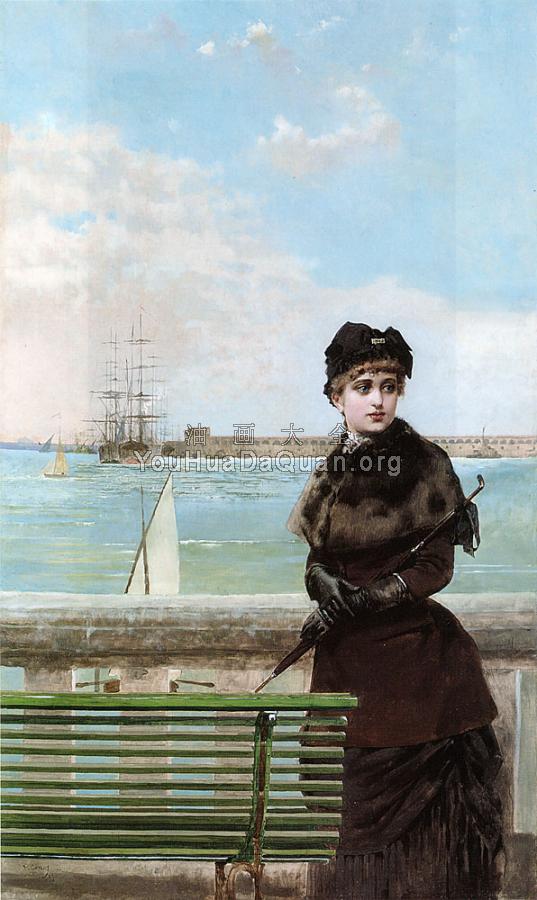 An elegant Woman at St Malo - 维托里奥·梅特奥·柯尔克斯